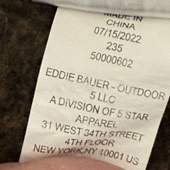 EDDIE BAUER XL Radiator Quarter Zip Fleece Lined Pullover Mock Sweater Brown - Picture 12 of 14